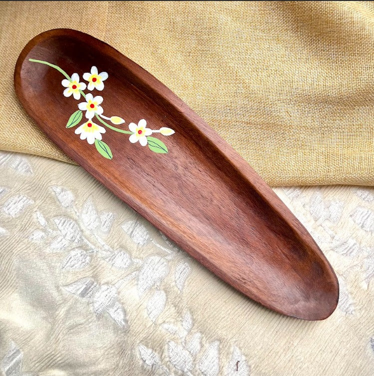 Calla Lily Oval Platter | Wooden